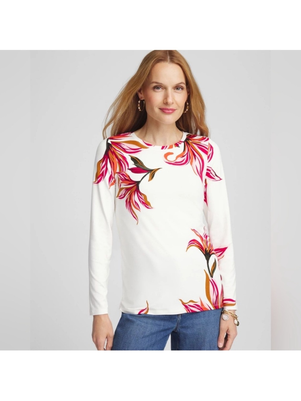 Chico's Touch of Cool Lily Long Sleeve Tee Size‎ XL